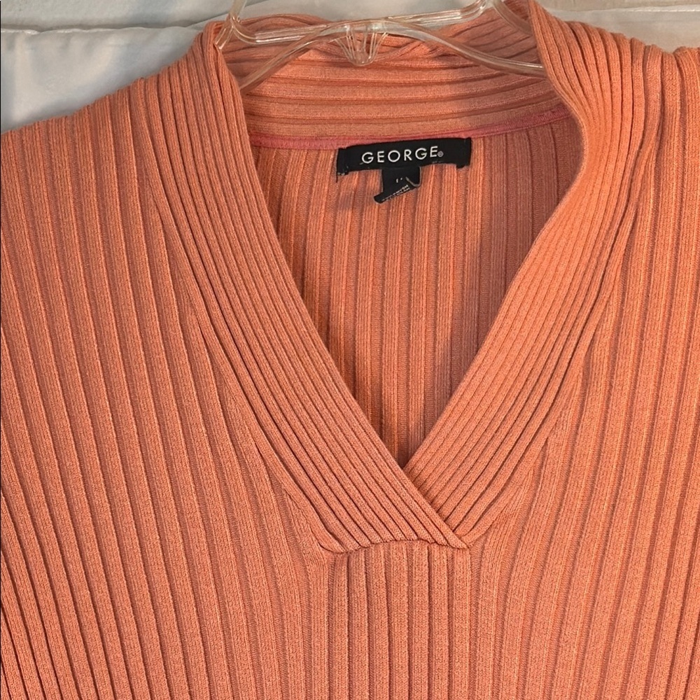 George Orange Ribbed Knit Top - Picture 3 of 7